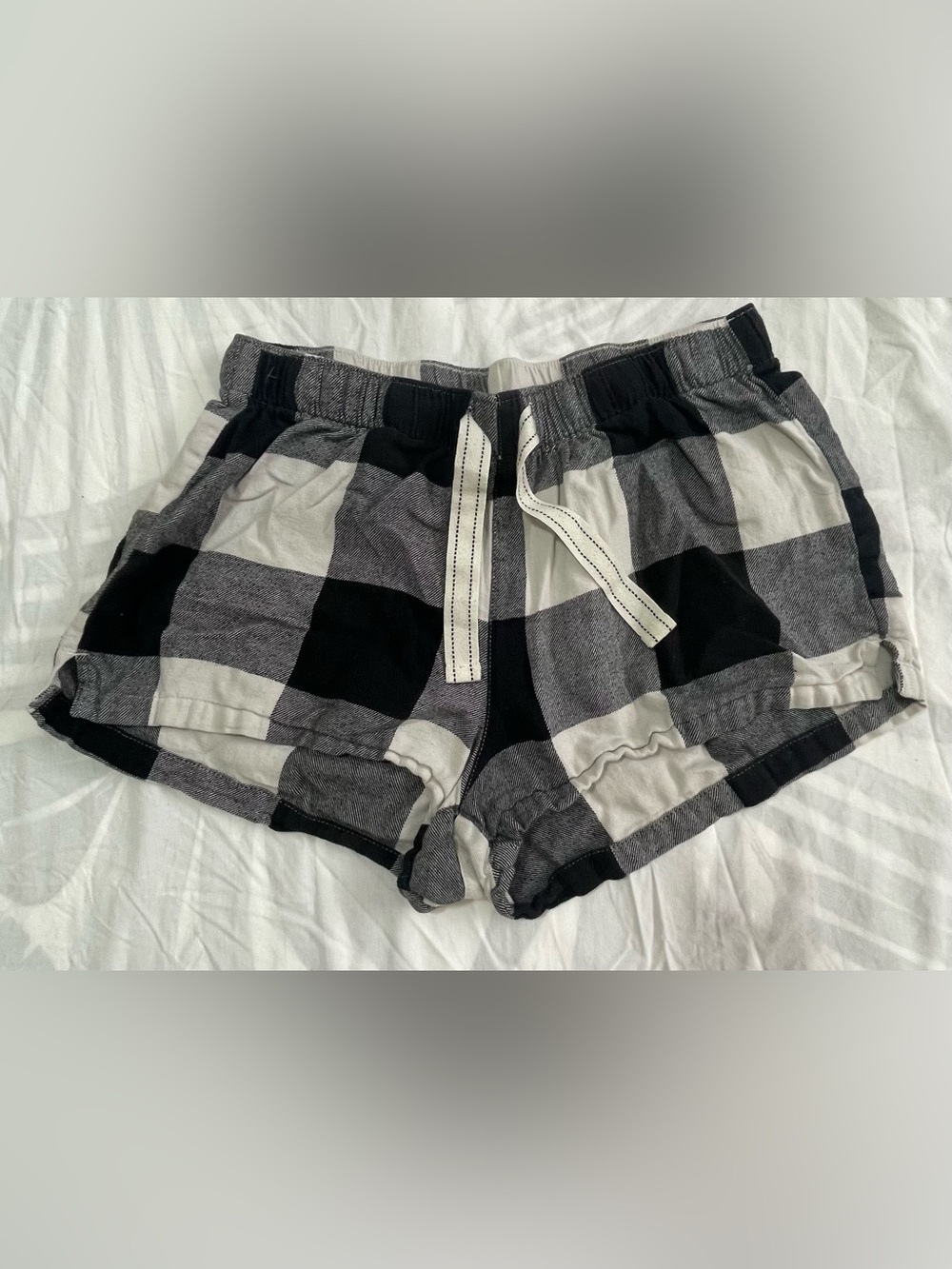 Old Navy Black & Gray Plaid Athletic Lounge Shorts
